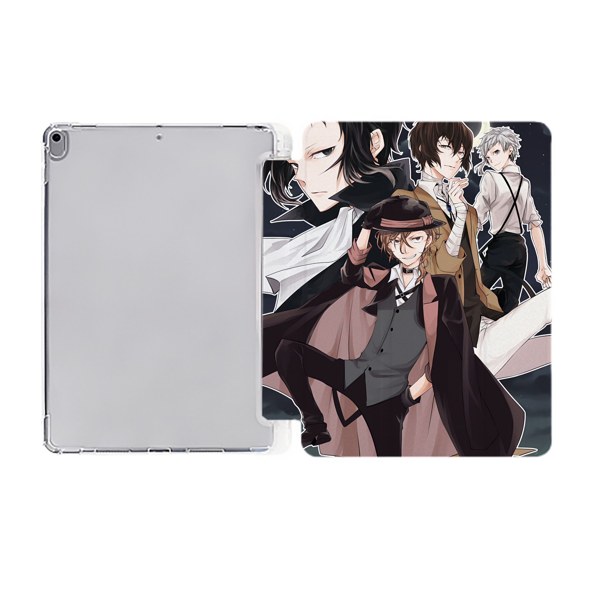 （画像用） 文豪ストレイドッグス Bungo Stray Dogs IPad ケース ペン収納付き 三つ折りスタンド PUレザー×シリコン 対応機種9.5/10.5/10.9インチ